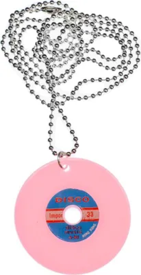 Produktbild von Schallplatte Kette Halskette Miniblings 80cm DJ LP Vinyl Musik Party rosa