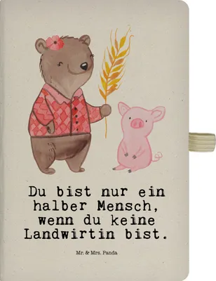 Produktbild von Mr. & Mrs. Panda Tagebuch Landwirtin Herz - Transparent - Geschenk, notizbuch, Reisetagebuch, Skizzenbuch, Spruch, Bäuerin, Bauernhof, Journal, Witzig, A5, Kladde, Lustig
