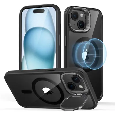 Produktbild von ESR iPhone 15 Hülle Classic Kickstand Halolock Magsafe - Klar/Schwarz