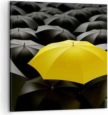 Produktbild von Bild auf Leinwand - Leinwandbild - Regenschirme Regen Wetter - 60x60cm - Wand Bild - Wanddeko - Leinwanddruck - Bilder - Kunstdruck - Wanddekoration - Leinwand bilder - Wandkunst - AC60x60-2564