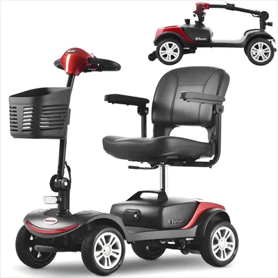 Produktbild von LVHOM Senioren Elektromobil, 15-25 km, Mobilitätsscooter 300W, faltbarer Elektroscooter, E-Rollstuhl, 6 KM/H, E-Bremse, 360° drehbarer Sitz