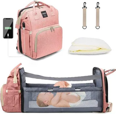 Image de Sacs de voyage multifonctionnels imperméables, équipés d'un lit pliant pour bébé et offrant une grande capacité