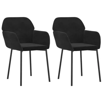 Produktbild von vidaXL Esszimmerstühle 2 Stk. Schwarz Samt