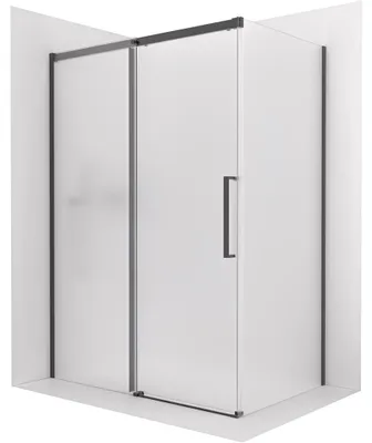 Imagen del producto de Cabina de ducha Lantono - lado izquierdo - 8 mm - Cierre suave -  mate, cristal esmerilado - 120x80 cm - Corredera