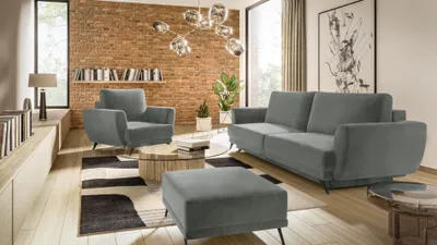 Produktbild von Megis Polstergarnitur 3-teilig Taupe (Velour )