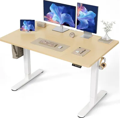 Image de Claiks Bureau électrique Réglable en hauteur 140x70 cm Beige