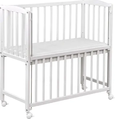 Produktbild von Baby-Delux Beistellbett Babybett 90x40 weiß inkl. Matratze, Bettwäsche Set komplett Royal Beige Rüsche