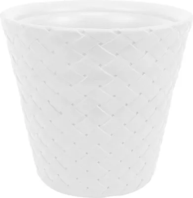 Produktbild von Blumentopf MATUBA, Kunststoff, Rattan Stil, Weiß, 40x37 cm