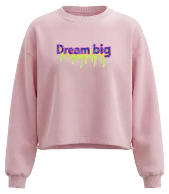 Produktbild von Damen Sweatshirt rosa S mit regulärer Passform, Rundhalsausschnitt und Strickstruktur