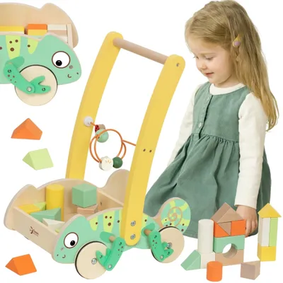 Obrázek produktu pro CLASSIC WORLD Dřevěný Chodítko Chameleon s Kostkami
