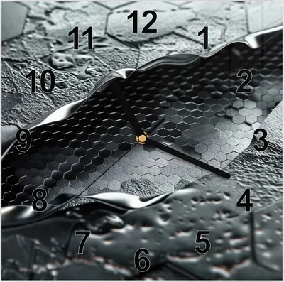 Produktbild von Wanduhr aus Glas mit Motiv Hexagon Muster- 30 x 30 cm - inkl. Aufhängesystem