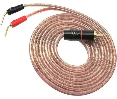 Zdjęcie produktu dla Kabel głośnikowy rca bananowy hifi ofc pozłacany męski audio