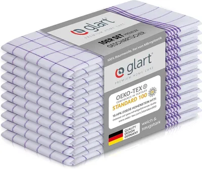 Produktbild von Glart 48KV2 Geschirrtücher Set 10er, 50x70 cm, 100% Baumwolle, saugstark