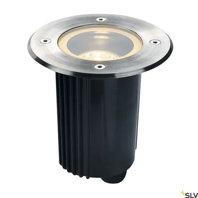 A single outdoor recessed light fixture.