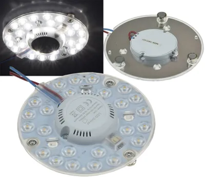 Immagine prodotto di Modulo di conversione LED UM12nw di ChiliTec per luci Ø125mm, 12W, 1100lm, 4000K, supporto magnetico