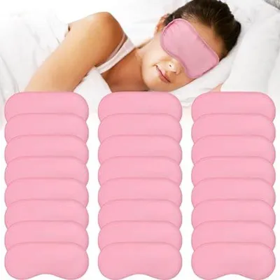 Immagine prodotto di 100 mascherine da notte in seta con elastici, oscuranti per uomini e donne, mascherine da viaggio (rosa)