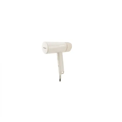 A white hairdryer is shown against a white background.