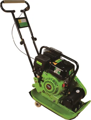 Produktbild von Zipper Rüttelplatte ZI-RPE60 inkl. Gummiplatte und Fahrwerk 4 kW