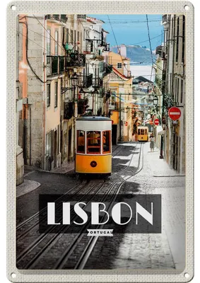 Produktbild von Blechschild Reise 20x30cm Lisbon Portugal Straßenbahn