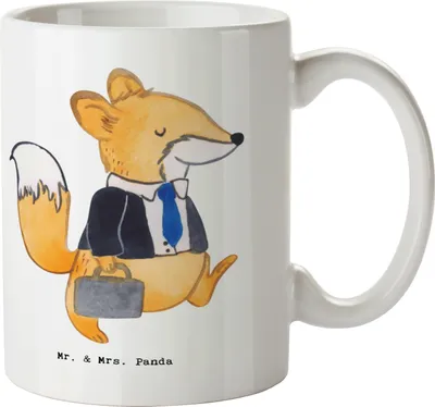 Produktbild von Mr. & Mrs. Panda Trinkbecher Anwalt Herz - Weiß - Geschenk, Jurastudium, Becher, Office, Anwaltskanzlei, schöne tasse, Büro, Kaffeebecher, Henkelpott, Kaffeetasse