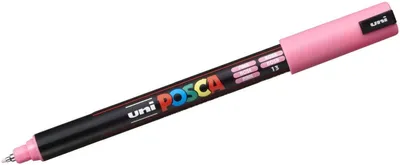 Obrázok produktu pre POSCA uni PC-1MR, 1 kusov, Ružová, Guličkové zakončenie, Čierna, Ružová, 0,7 mm, atrament s vodným základom