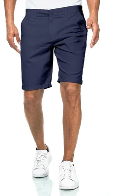 Produktbild von Smith & Solo Kurze Hosen Herren - Chino Shorts Kurz Baumwolle, Bermuda Hose Sommer, Laufshorts Männer Sport Trainingshose (Navy, S) – Größe 30