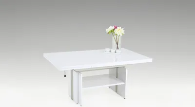 Produktbild von Couchtisch mit zwei Funktionen LUKAS Weiss glanz