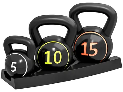 Productafbeelding van Kettlebell-set, met antislip handgreep, compacte opbergbox, legergroen