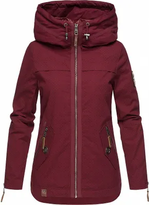 Produktbild von Navahoo Damen Jacke Frühling Herbst Übergangsjacke Print Parka Mantel Kapuze Wekoo Bordeaux Mit Print Gr: 34 - XS