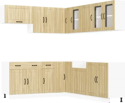 Produktbild von 11-tlg. Küchenschrank-Set Lucca Sonoma-Eiche Holzwerkstoff