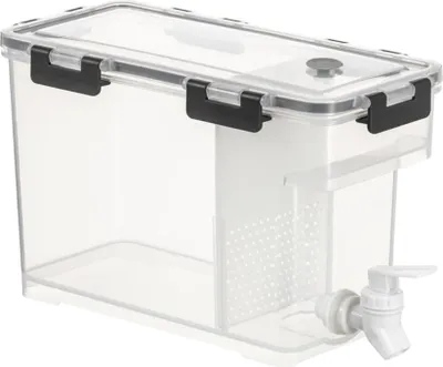 Produktbild von 3,5-Liter-Getränkespender mit Zapfhahn, geeignet für Kühlschränke, Partys und den täglichen Gebrauch, Grau
