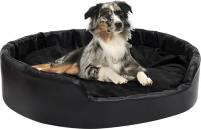 Produktbild von "im Angebot" Hundebett Schwarz 99x89x21 cm Plüsch und Kunstleder - Hundebetten CC1288