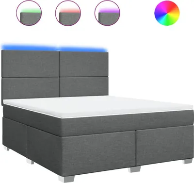 Produktbild von vidaXL Boxspringbett mit Matratze Dunkelgrau 180x200 cm Stoff