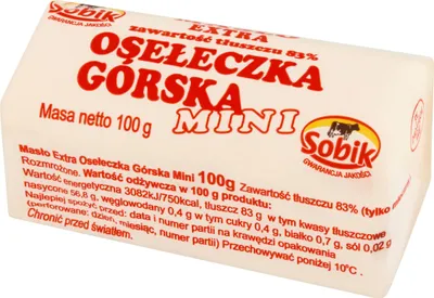 Obrázok produktu pre Masło Sobik Extra Osełka 100 g