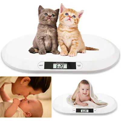 Immagine prodotto di Bilancia digitale per neonati Ikodm, fino a 20 kg, bilancia per bambini, bilancia per animali, bilancia digitale per neonati, bilancia per piccoli animali, bianca