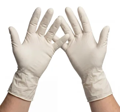 Produktbild von KMINA Latexhandschuhe Einweghandschuhe, Größe S, Weiß (100 Stück)