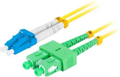 Produktbild von Lanberg 1m Gelbes Singlemode Duplex Glasfaser-Kabel