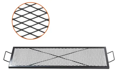Immagine prodotto di VEVOR 1110 x 380 x 25 mm X-Marks griglia per fuochi d'artificio, griglia rettangolare, griglia per barbecue in acciaio con manico, pentole da campeggio portatili per feste all'aperto, nero