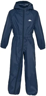 Image de Trespass Button - Combinaison de pluie unie pour enfant bleu marine