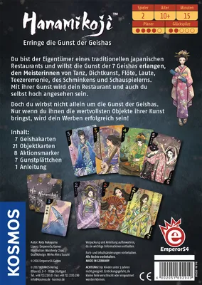 The back of a board game box showing game components and descriptive text.