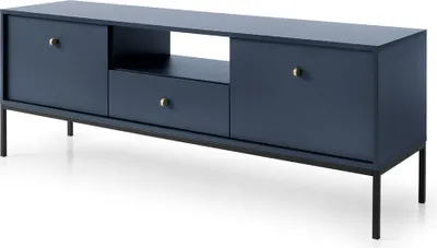Produktbild von Lowboard in blau, Fußgestell schwarz, MALAGA-160