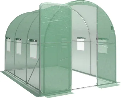 Produktbild von Begehbares Folientunnel-Gewächshaus, 2 x 3 m, PE-Folie, Stahlrahmen