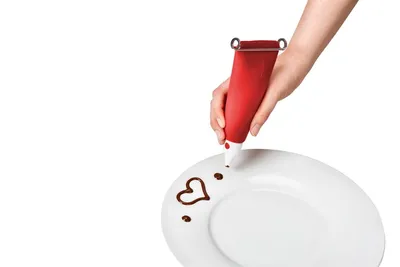 Image de Poche à douille Betty Bossi "Chocolate Deco" (4 pièces) avec 3 douilles de décoration