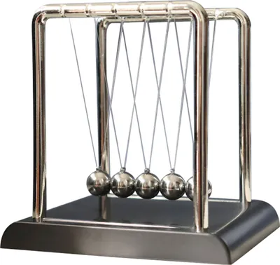 Produktbild von Newtons Wiege, Metallpendel, pädagogisches Physikspielzeug, quadratisches Design, kinetische Energie, Büro, Stressabbau, Ornament