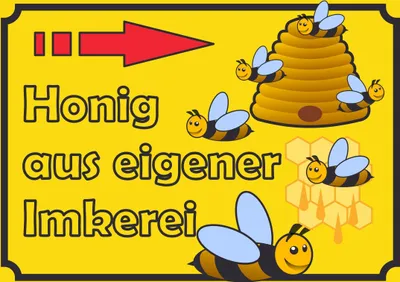 Produktbild von Verkaufsschild Schild Honig rechts A0 (841x1189mm)