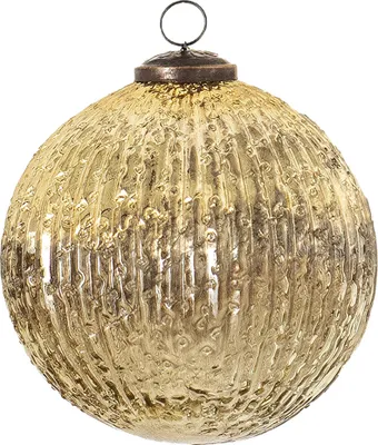 Produktbild von Clayre & Eef 6GL3659 Christbaumkugel Ø 12x12 cm Goldfarbig Weihnachtskugel