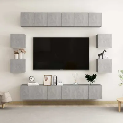 Produktbild von 10-tlg. TV-Schrank-Set Betongrau Holzwerkstoff 3079067