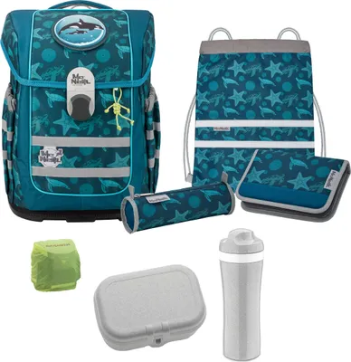 Produktbild von McNeill Schulranzen Set 8-teilig McOcean SEALIFE mit Brotdose und Trinkflasche
