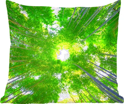 Produktbild von MuchoWow® Zierkissen Sofakissen Wohnzimmer Dekokissen 40x40 cm Baumkronen im Arashiyama-Bambuswald - Foto Kissen - Schlafzimmer Dekoration