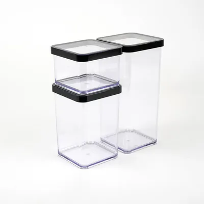 Produktbild von Rotho Vorratsdosenset 3tlg. mit Deckel Loft - Lebensmittelbehälter mit Silikondichtungsring - Frischhaltedose 21,2 x 11,4 x 23,5 cm - Vorratsbehälter